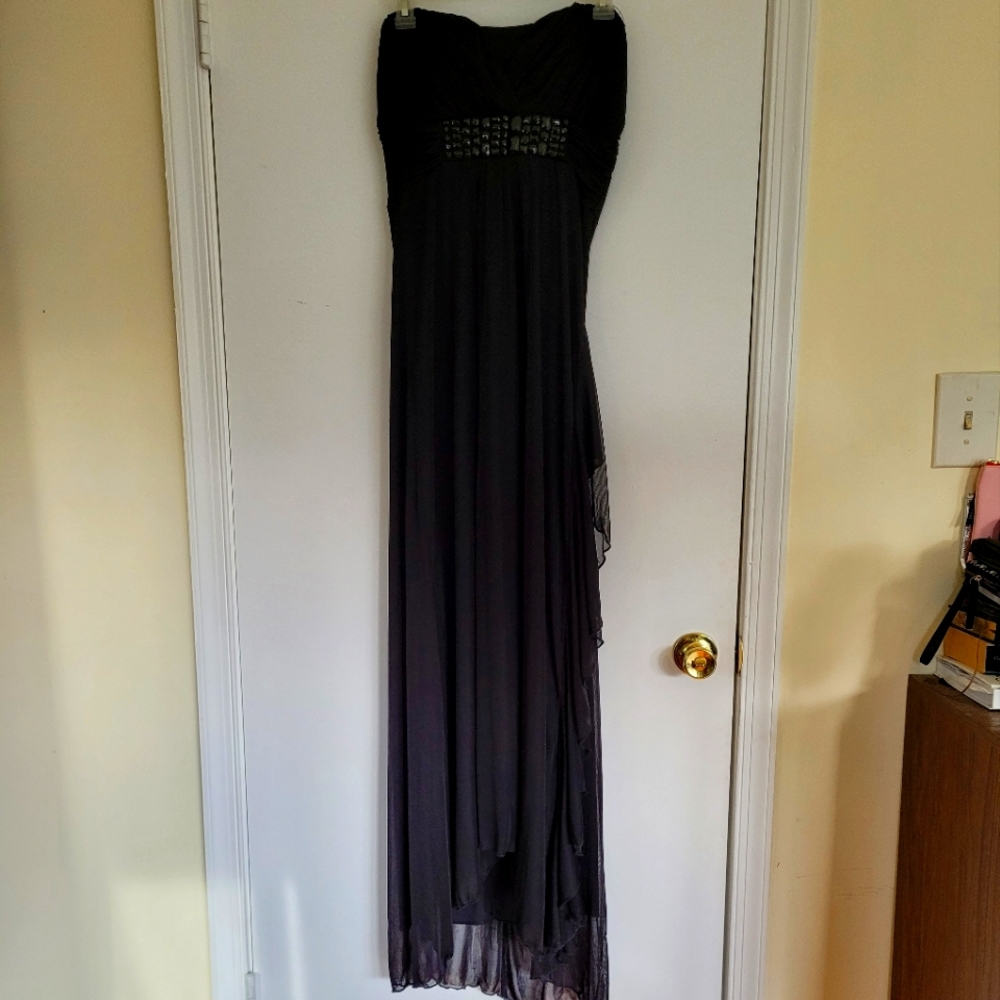 Strapless black long gown